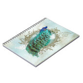 Turquoise Shabby Peacock Notitieboek (Linkerzijde)