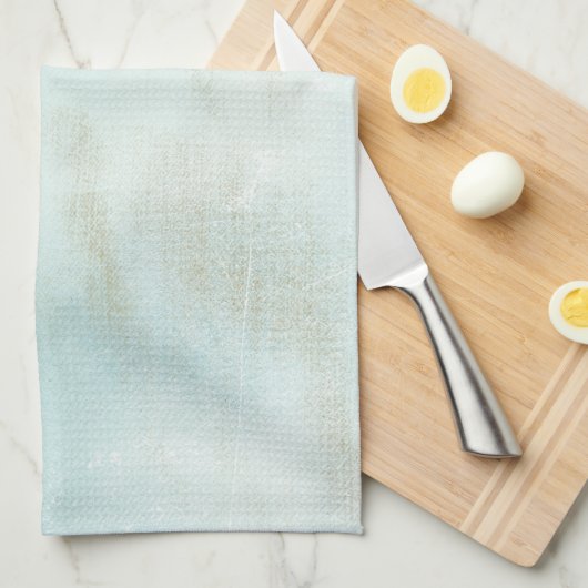 Turquoise Shabby Peacock Theedoek (Quarter Fold)