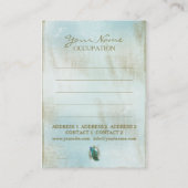 Turquoise Shabby Peacock Visitekaartje (Achterkant)