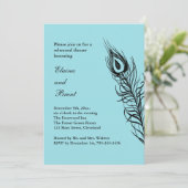 Turquoise Shake your Tail Feathers RehearsalDinner Kaart (Staand voorkant)