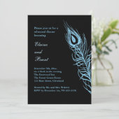 Turquoise Shake your Tail Feathers RehearsalDinner Kaart (Staand voorkant)