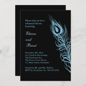 Turquoise Shake your Tail Feathers RehearsalDinner Kaart (Voorkant / Achterkant)