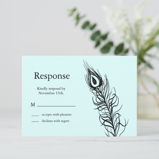 Turquoise Shake your Tail Feathers RSVP (Staand voorkant)