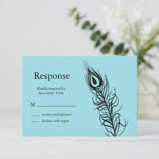 Turquoise Shake your Tail Feathers RSVP (Staand voorkant)