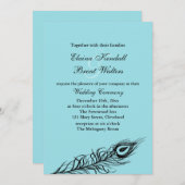 Turquoise Shake your Tail Feathers Wedding Invite Kaart (Voorkant / Achterkant)