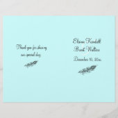Turquoise Shake your Tail Feathers Wedding Program (Voorkant)