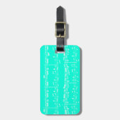 Turquoise Sheet Music Bagagelabel (Voorkant verticaal)