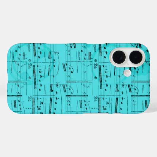 Turquoise Sheet Music Case-Mate iPhone Case (Achterkant (horizontaal))