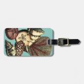 Turquoise Shell en Red Coral Collectie Bagagelabel (Voorkant horizontaal)