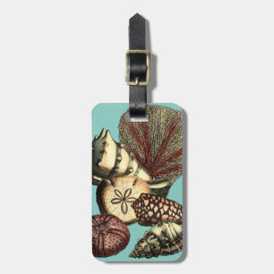 Turquoise Shell en Red Coral Collectie Bagagelabel