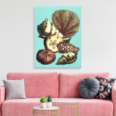 Turquoise Shell en Red Coral Collectie Canvas Afdruk (Insitu (Woonkamer))