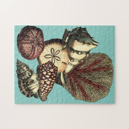 Turquoise Shell en Red Coral Collectie Legpuzzel (Horizontaal)