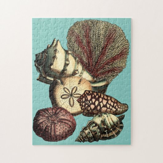 Turquoise Shell en Red Coral Collectie Legpuzzel (Verticaal)
