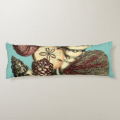 Turquoise Shell en Red Coral Collectie Lichaamskussen (Achterkant)