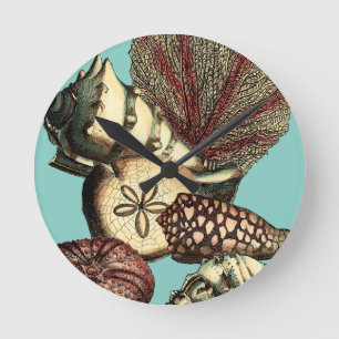 Turquoise Shell en Red Coral Collectie Ronde Klok