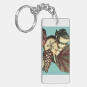 Turquoise Shell en Red Coral Collectie Sleutelhanger (Voorkant Links)