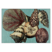 Turquoise Shell en Red Coral Collectie Snijplank (Voorkant)