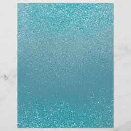 Turquoise Shimmer Glitter Dust Scrapbook Paper