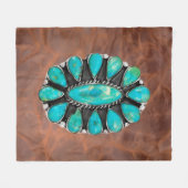 Turquoise sieraad fleece deken (Voorkant (Horizontaal))