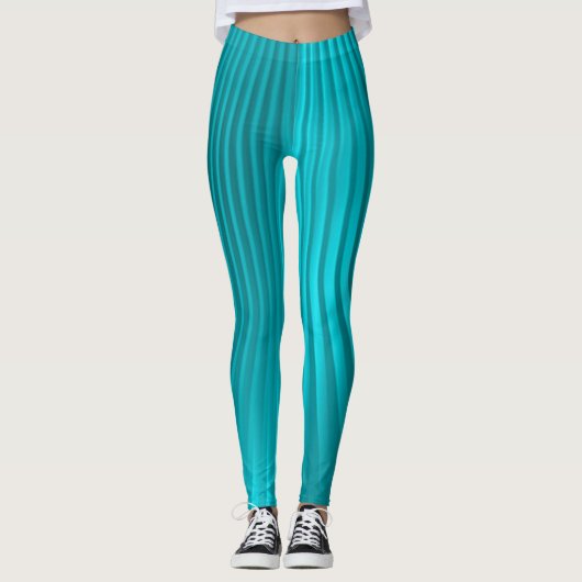 turquoise " silk " - leggings (Voorkant)
