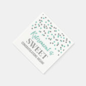 Turquoise Silver Confetti pensioen is zoet Servet (Hoek)