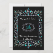  Turquoise & Silver Jubileum Invite Kaart (Voorkant)