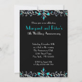  Turquoise & Silver Jubileum Invite Kaart (Achterkant)