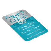 Turquoise, Silver Save the Date Flex Magnet Magneet (Rechterzijde)
