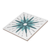 Turquoise & Silver Starburst Tegeltje (Zijkant)