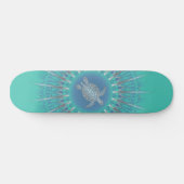 Turquoise Silver Turtle Mandala Persoonlijk Skateboard (Horizontaal)