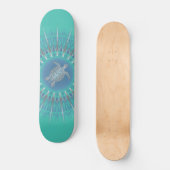 Turquoise Silver Turtle Mandala Persoonlijk Skateboard (Voorkant)