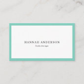 Turquoise Simple Professional Elegant Visitekaartje (Voorkant)