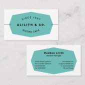 Turquoise Simple Sans Serif Font Visitekaartje (Voorkant / Achterkant)