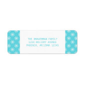 Turquoise Simple Snowflake Holiday Adresetiketten Etiket (Voorkant)