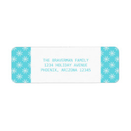 Turquoise Simple Snowflake Holiday Adresetiketten Etiket