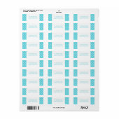 Turquoise Simple Snowflake Holiday Adresetiketten Etiket (Full Sheet)