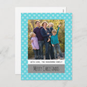 Turquoise Simple Snowflake Holiday Photo Briefkaar Feestdagenkaart (Voorkant / Achterkant)