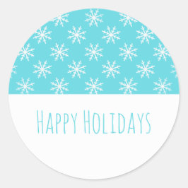Turquoise Simple Snowflake Holiday Stickers