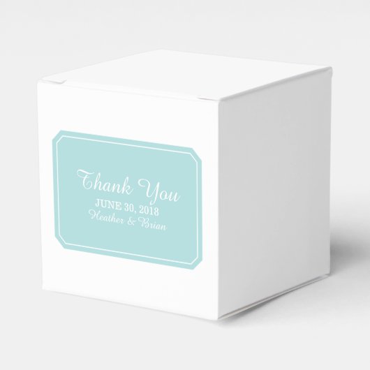 Turquoise Simply Elegant Favor Boxes Bedankdoosjes (Voorkant Zijde)