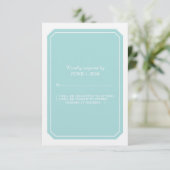 Turquoise Simply Elegant-reactiekaart RSVP Kaartje (Staand voorkant)