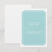 Turquoise Simply Elegant-reactiekaart RSVP Kaartje (Voorkant / Achterkant)