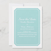 Turquoise Simply Elegant Save the Date Uitnodiging (Voorkant)