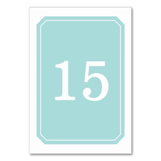 Turquoise Simply Elegant Table Kaart (Achterkant)