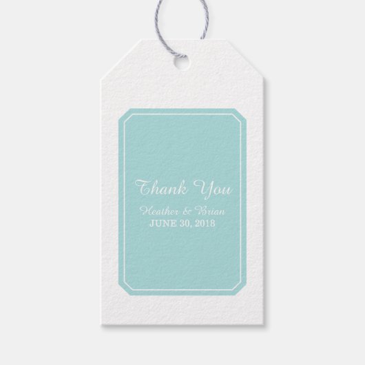 Turquoise Simply Elegant Wedding Cadeaulabel (Voorkant)