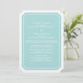 Turquoise Simply Elegant Wedding Invite Kaart (Staand voorkant)