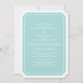 Turquoise Simply Elegant Wedding Invite Kaart (Voorkant)