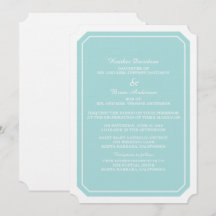 Turquoise Simply Elegant Wedding Invite