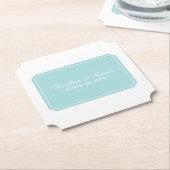 Turquoise Simply Elegant Wedding Kartonnen Onderzetters (Gekanteld)
