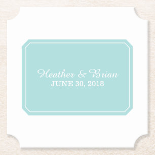 Turquoise Simply Elegant Wedding Kartonnen Onderzetters