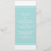 Turquoise Simply Elegant Wedding Menu (Voorkant)